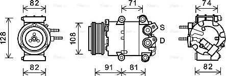 Ava Quality Cooling FDAK498 - Компрессор кондиционера autospares.lv