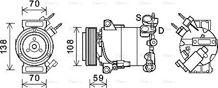 Ava Quality Cooling FDAK586 - Компрессор кондиционера autospares.lv