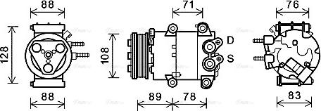 Ava Quality Cooling FDAK571 - Компрессор кондиционера autospares.lv