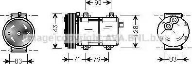 Ava Quality Cooling FD K279 - Компрессор кондиционера autospares.lv