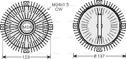 Ava Quality Cooling FDC445 - Сцепление, вентилятор радиатора autospares.lv