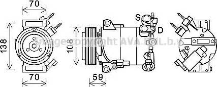 Ava Quality Cooling FDK586 - Компрессор кондиционера autospares.lv