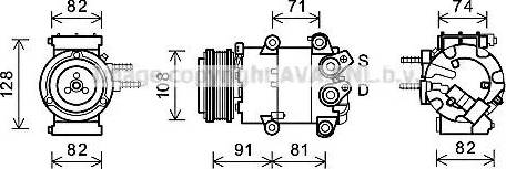 Ava Quality Cooling FDK570 - Компрессор кондиционера autospares.lv