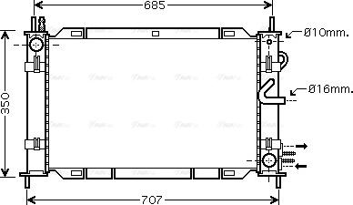 Ava Quality Cooling FD M388 - Радиатор, охлаждение двигателя autospares.lv