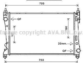 Ava Quality Cooling FT2449 - Радиатор, охлаждение двигателя autospares.lv