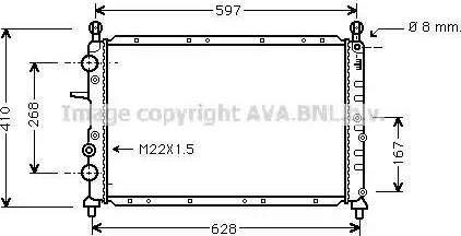 Ava Quality Cooling FT 2190 - Радиатор, охлаждение двигателя autospares.lv