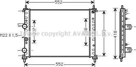 Ava Quality Cooling FT 2182 - Радиатор, охлаждение двигателя autospares.lv