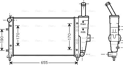 Ava Quality Cooling FT 2281 - Радиатор, охлаждение двигателя autospares.lv