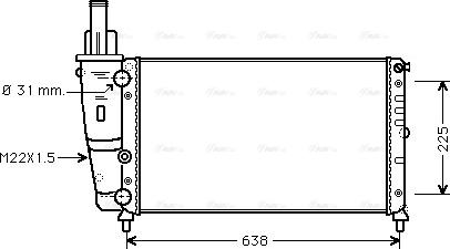 Ava Quality Cooling FT 2228 - Радиатор, охлаждение двигателя autospares.lv