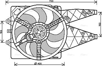 Ava Quality Cooling FT 7568 - Вентилятор, охлаждение двигателя autospares.lv