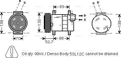 Ava Quality Cooling FTAK088 - Компрессор кондиционера autospares.lv