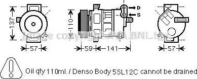 Ava Quality Cooling FTK447 - Компрессор кондиционера autospares.lv