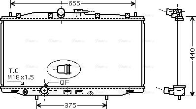 Ava Quality Cooling HD 2170 - Радиатор, охлаждение двигателя autospares.lv