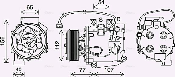 Ava Quality Cooling HDAK311 - Компрессор кондиционера autospares.lv