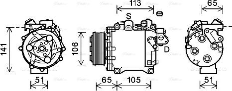 Ava Quality Cooling HDAK263 - Компрессор кондиционера autospares.lv