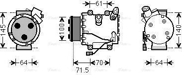 Ava Quality Cooling HDAK235 - Компрессор кондиционера autospares.lv