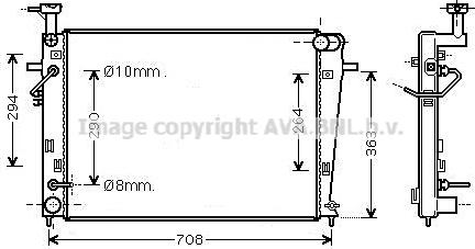 Ava Quality Cooling HY2455 - Радиатор, охлаждение двигателя autospares.lv