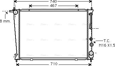 Ava Quality Cooling HY 2054 - Радиатор, охлаждение двигателя autospares.lv