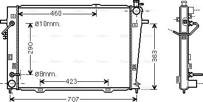 Ava Quality Cooling HY 2167 - Радиатор, охлаждение двигателя autospares.lv