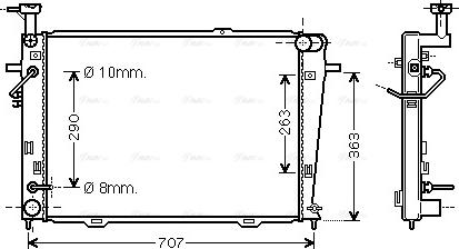 Ava Quality Cooling HY 2127 - Радиатор, охлаждение двигателя autospares.lv