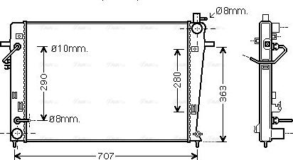 Ava Quality Cooling HY 2203 - Радиатор, охлаждение двигателя autospares.lv