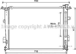 Ava Quality Cooling HY2286 - Радиатор, охлаждение двигателя autospares.lv