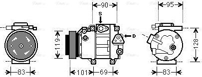 Ava Quality Cooling HYAK237 - Компрессор кондиционера autospares.lv