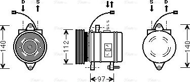 Ava Quality Cooling HY K013 - Компрессор кондиционера autospares.lv