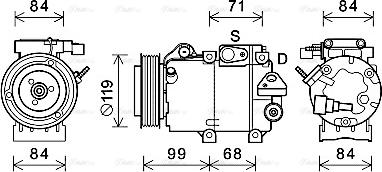 Ava Quality Cooling HYK365 - Компрессор кондиционера autospares.lv