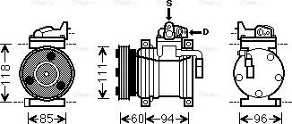 Ava Quality Cooling HY K217 - Компрессор кондиционера autospares.lv