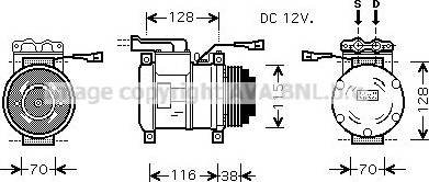 Ava Quality Cooling IVK074 - Компрессор кондиционера autospares.lv