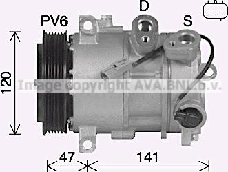 Ava Quality Cooling JEK086 - Компрессор кондиционера autospares.lv