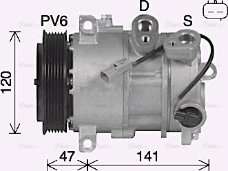 Ava Quality Cooling JEAK086 - Компрессор кондиционера autospares.lv