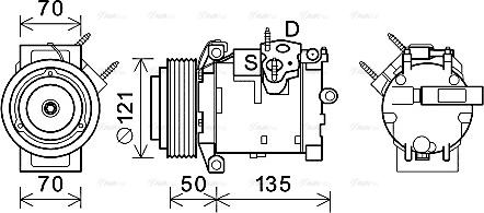 Ava Quality Cooling JEK066 - Компрессор кондиционера autospares.lv