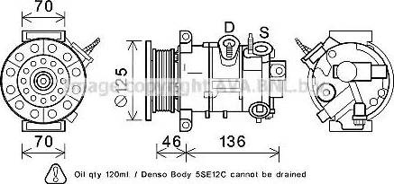 Ava Quality Cooling JEK067 - Компрессор кондиционера autospares.lv