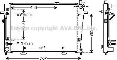 Ava Quality Cooling KA2132 - Радиатор, охлаждение двигателя autospares.lv