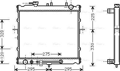 Ava Quality Cooling KAA2023 - Радиатор, охлаждение двигателя autospares.lv