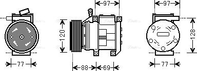 Ava Quality Cooling KAAK117 - Компрессор кондиционера autospares.lv