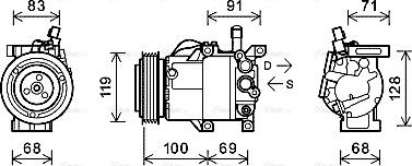 Ava Quality Cooling KAK144 - Компрессор кондиционера autospares.lv