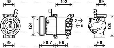 Ava Quality Cooling KAK159 - Компрессор кондиционера autospares.lv