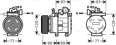 Ava Quality Cooling KAK117 - Компрессор кондиционера autospares.lv