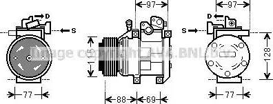 Ava Quality Cooling KAK124 - Компрессор кондиционера autospares.lv