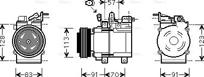 Ava Quality Cooling KAK174 - Компрессор кондиционера autospares.lv