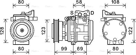 Ava Quality Cooling KAK264 - Компрессор кондиционера autospares.lv