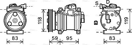 Ava Quality Cooling KAK200 - Компрессор кондиционера autospares.lv