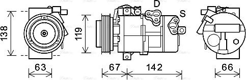 Ava Quality Cooling KAK216 - Компрессор кондиционера autospares.lv