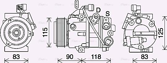 Ava Quality Cooling KAK284 - Компрессор кондиционера autospares.lv