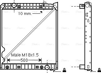 Ava Quality Cooling ME 2193 - Радиатор, охлаждение двигателя autospares.lv