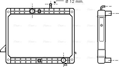 Ava Quality Cooling ME 2173 - Радиатор, охлаждение двигателя autospares.lv