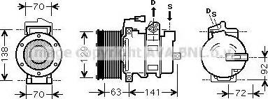 Ava Quality Cooling MEK249 - Компрессор кондиционера autospares.lv